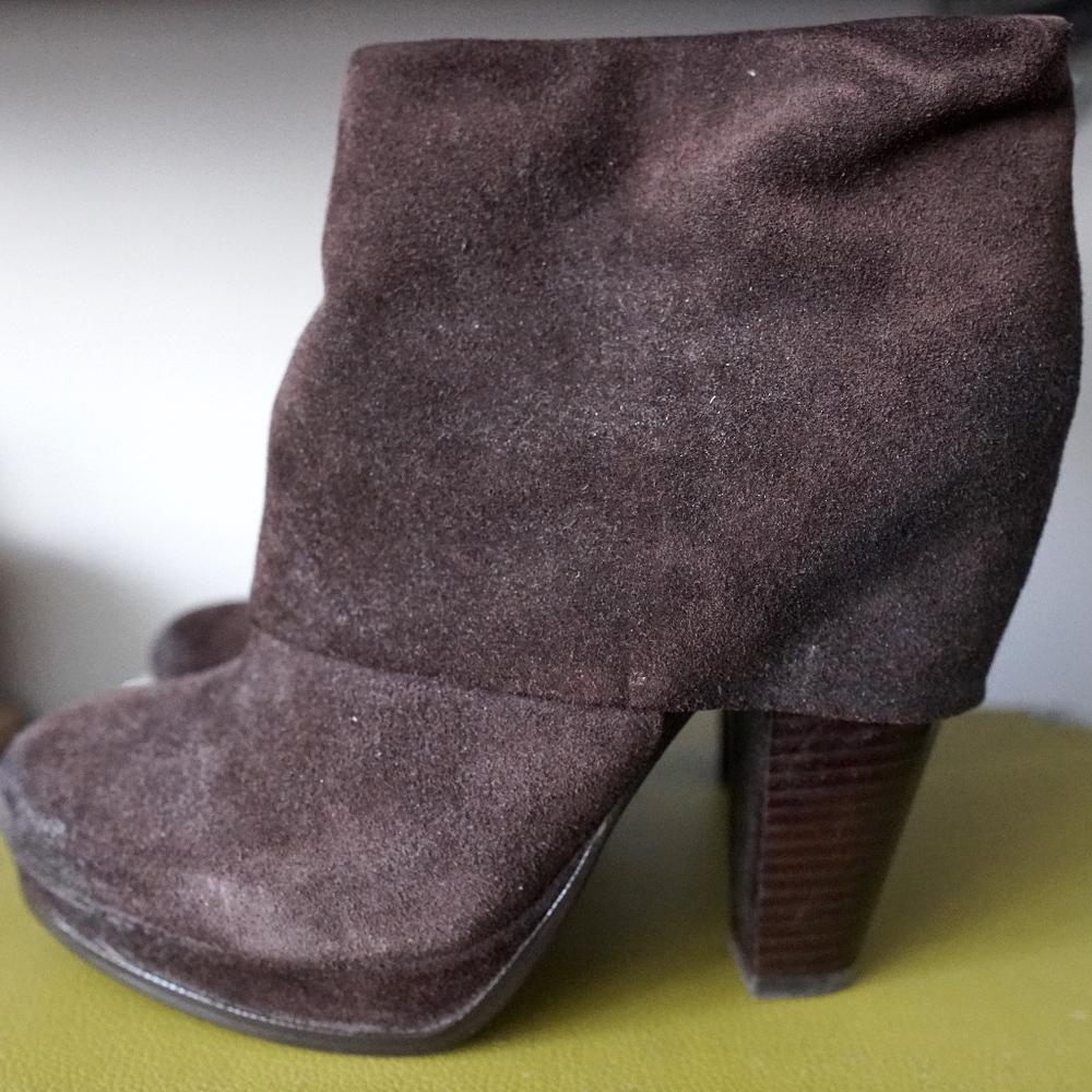 Ash Dark Brown Suede Booties, Size 39